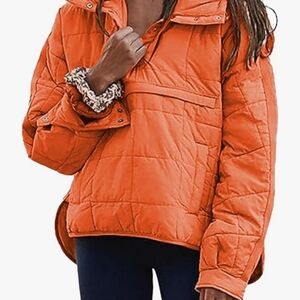 Women's Orange Quilted Jacket